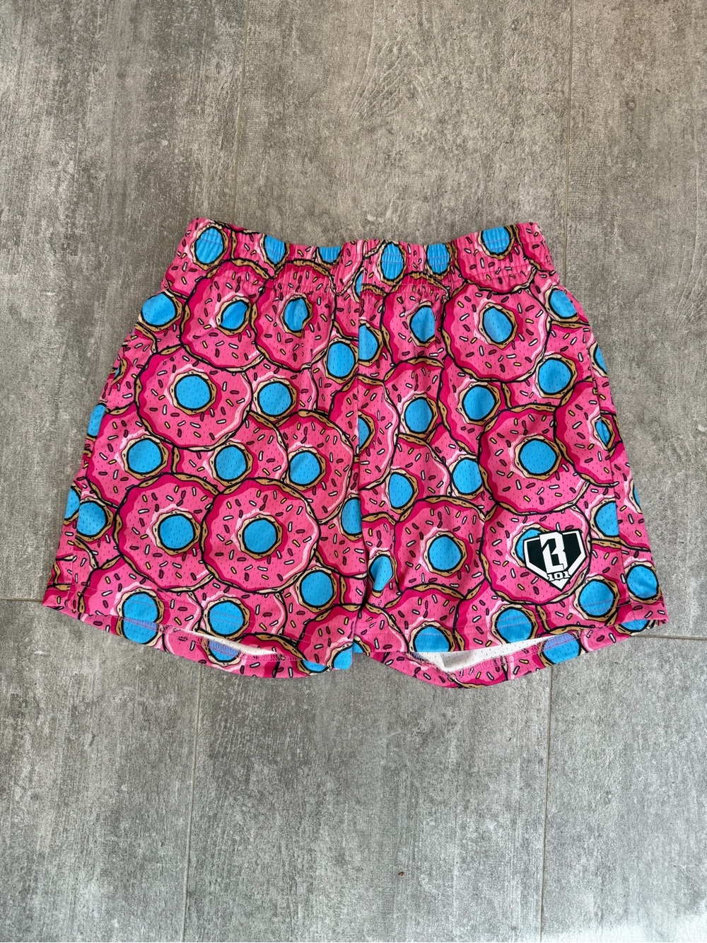 Boys Baseball 101 - Pink Donut Print Shorts, worn once